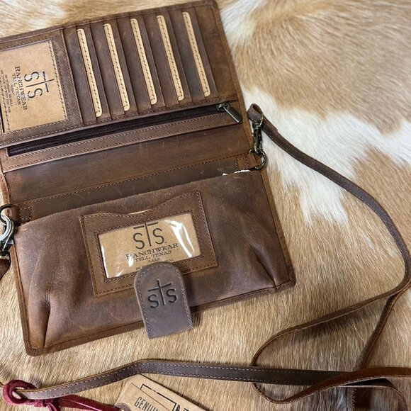 Womens Cowhide Leather Crossbody Organizer Bag with Multiple Compartments - Picture 5 of 6